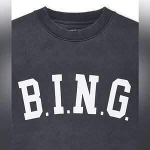 Anine Bing Charcoal Sweatshirt with White Lettering